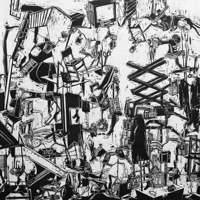 李乔 《天知道又不会在乎》 90×90cm 版画.JPG